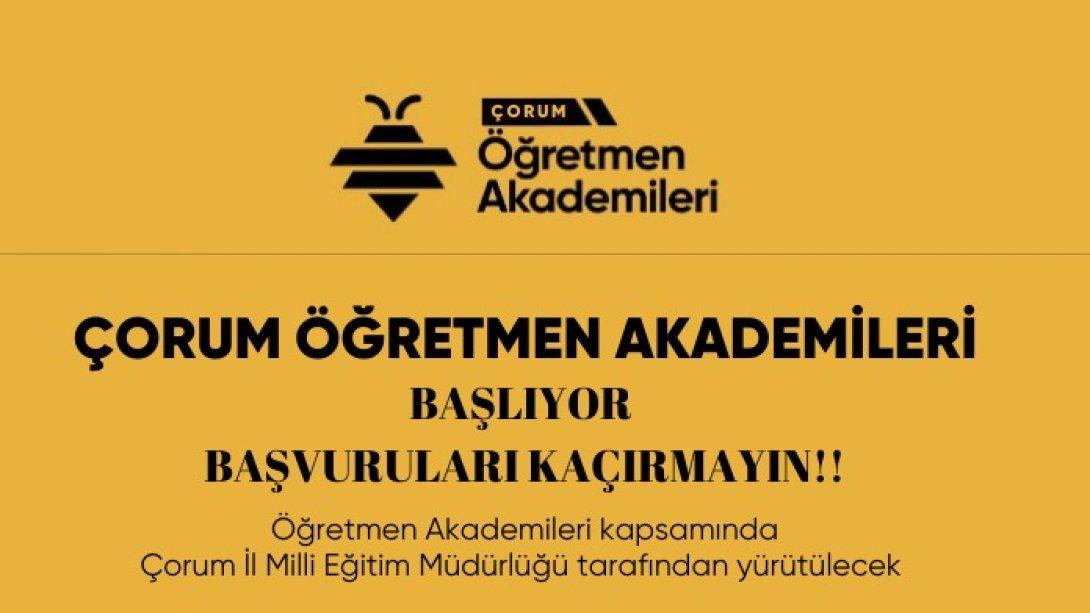 ÇORUM ÖĞRETMEN AKADEMİLERİ BAŞVURULARI BAŞLADI.